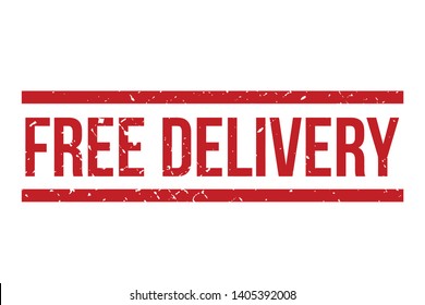 Free delivery rubber stamp. Red Free delivery rubber grunge stamp vector illustration - Vector