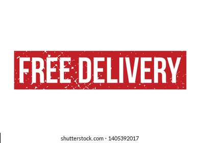 Free delivery rubber stamp. Red Free delivery rubber grunge stamp vector illustration - Vector