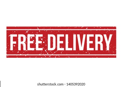 Free delivery rubber stamp. Red Free delivery rubber grunge stamp vector illustration - Vector