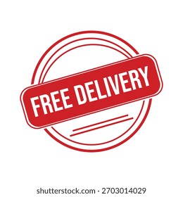 Free delivery rubber stamp. Red Free delivery rubber grunge stamp vector illustration - Vector