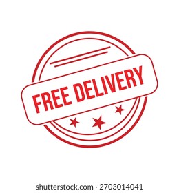 Free delivery rubber stamp. Red Free delivery rubber grunge stamp vector illustration - Vector