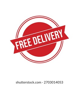 Free delivery rubber stamp. Red Free delivery rubber grunge stamp vector illustration - Vector