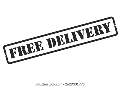 Free delivery rubber stamp vector isolated