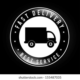 Free delivery seal over black background vector illustration