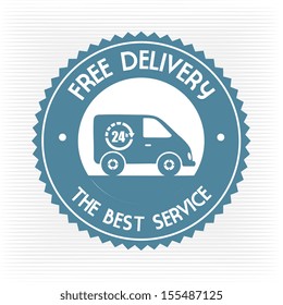 Free delivery seal over white background vector illustration