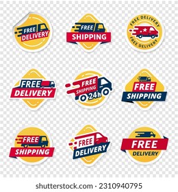 Free delivery service badges stiker set