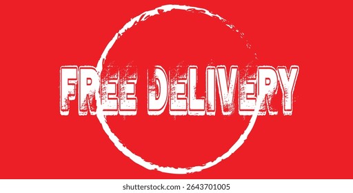 Conceito de serviço de entrega gratuita. Courier e rápida inscrição de entrega. Entrega rápida, rápida e gratuita. Ilustração vetorial.