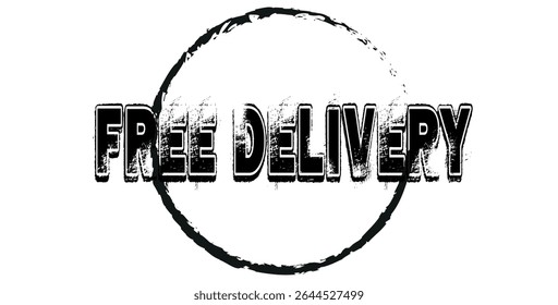 Conceito de serviço de entrega gratuita. Courier e rápida inscrição de entrega. Entrega rápida, rápida e gratuita. Ilustração vetorial.