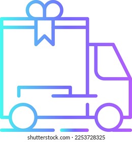 Free Delivery service icon with blue gradient outline style. Related to order tracking, delivery home, warehouse, truck, scooter, courier and cargo icons. Shipping symbol. Vector illustration