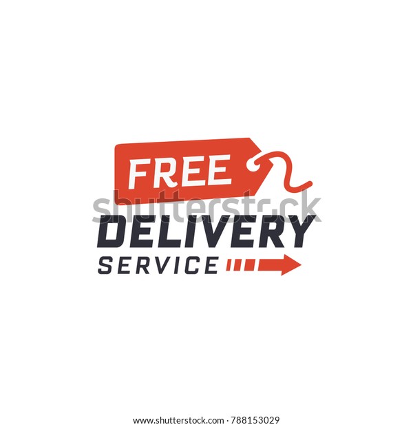 Free delivery service.\
Delivery label for online shopping. Worldwide shipping. Vector\
illustration