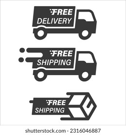 Free delivery service logo badge. Free shipping  badge or logo vector icon.