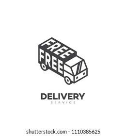 Free delivery service logo design template. Vector illustration.