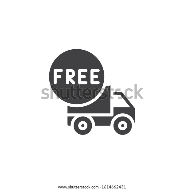 Free delivery service\
vector icon. filled flat sign for mobile concept and web design.\
Cargo logistics truck glyph icon. Symbol, logo illustration. Vector\
graphics