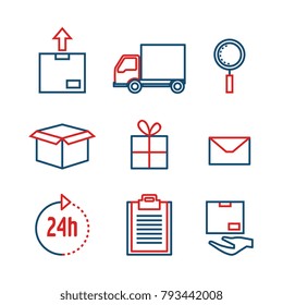 free delivery set icons