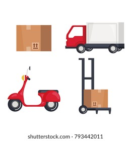 free delivery set icons
