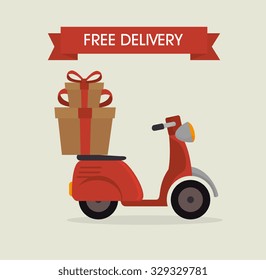 Free delivery and shipping design, vector illustration.