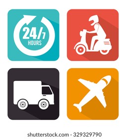 Free delivery and shipping design, vector illustration.
