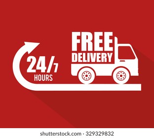 Free delivery and shipping design, vector illustration.