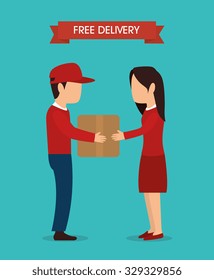 Free delivery and shipping design, vector illustration.