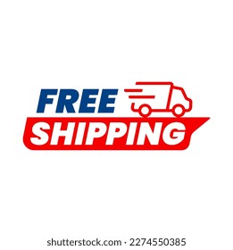 Free delivery shipping icon, home express deliver service vector label with fast car truck. Free shipping delivery badge for mail courier or parcel shipment cargo and food delivery service symbol
