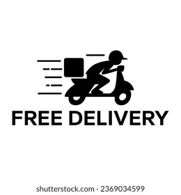 Free delivery shipping icon, home express deliver service vector label with fast car truck. Free shipping delivery badge for mail courier or parcel shipment cargo and food delivery service symbol.