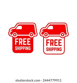 Free delivery shipping icon, home express deliver service vector label with fast car truck.