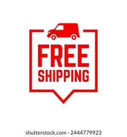 Free delivery shipping icon, home express deliver service vector label with fast car truck.