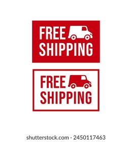 Free delivery shipping icon, home express deliver service vector label with fast car truck.