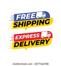 Free delivery and free shipping icon modern design template.