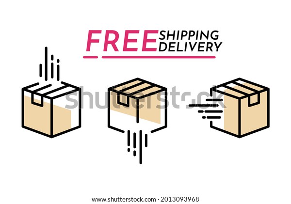Free delivery and free shipping icon modern\
design template.