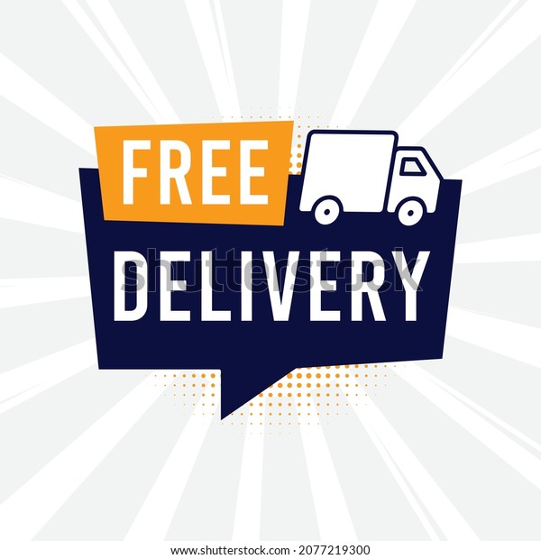 Free delivery and free shipping icon modern\
design template.