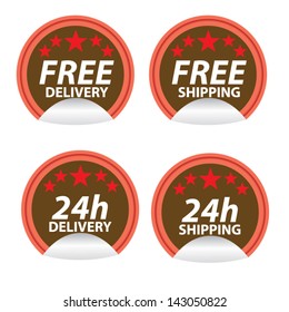 Free delivery, free shipping labels. Vector.
