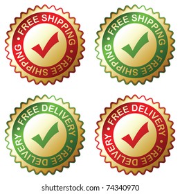 Free delivery, free shipping labels. Vector EPS 8.