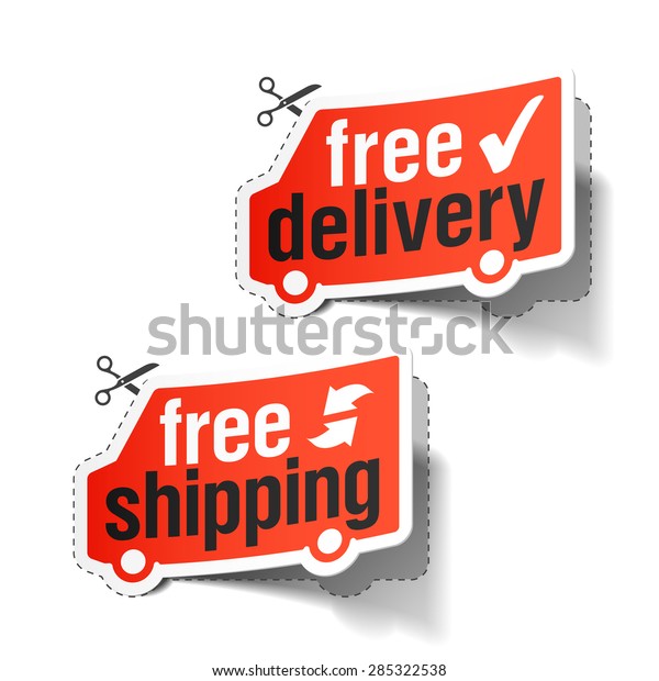 Free delivery\
and free shipping labels.\
Vector.