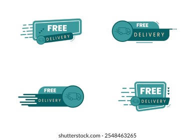 Free delivery shipping ribbon level sticker