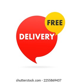 Free delivery. Free shipping sign tooltip. Vector illustration