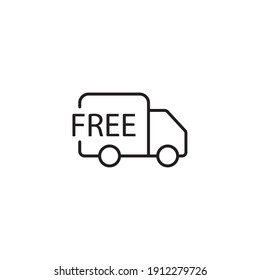 Free delivery, free shipping simple thin line icon vector illustration