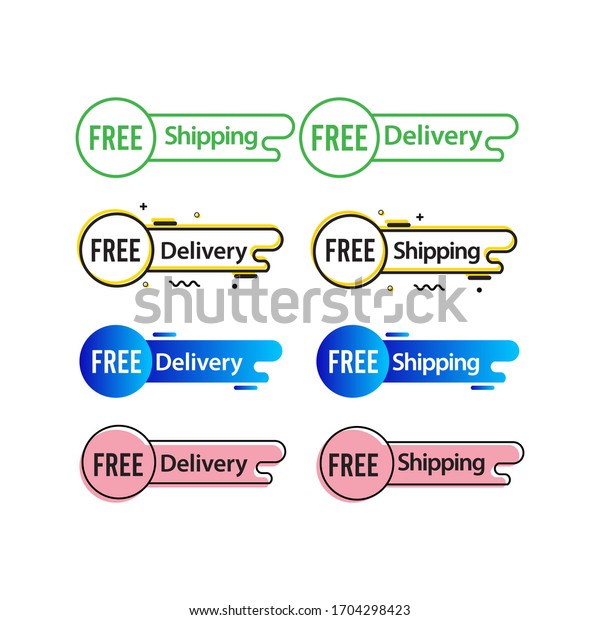 Free Delivery Free Shipping Tag Label Vector\
Template Design\
Illustration
