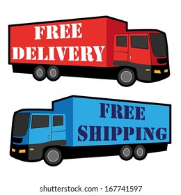 FREE DELIVERY, FREE SHIPPING VECTOR ILLUSTRATION