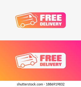 Free Delivery Shopping Vector Label Set