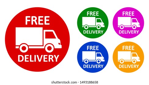 Free delivery sign, fast shipping service icon – vector