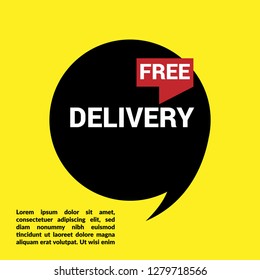 Free Delivery sign speech bubble vector.Designed for your web site design, logo, app, UI