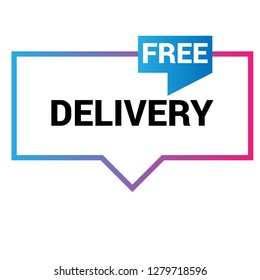 Free Delivery sign speech bubble vector.Designed for your web site design, logo, app, UI