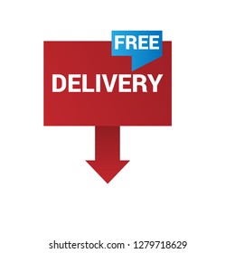 Free Delivery sign speech bubble vector.Designed for your web site design, logo, app, UI
