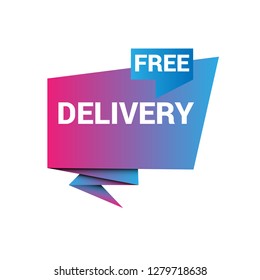 Free Delivery sign speech bubble vector.Designed for your web site design, logo, app, UI