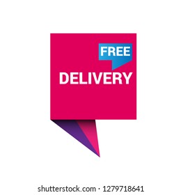 Free Delivery sign speech bubble vector.Designed for your web site design, logo, app, UI