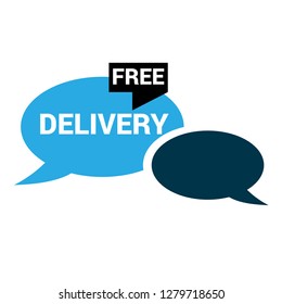 Free Delivery sign speech bubble vector.Designed for your web site design, logo, app, UI
