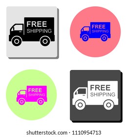 Free delivery. simple flat vector icon illustration on four different color backgrounds