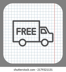 Vector de icono simple de entrega libre. Diseño plano. En papel gráfico. Fondo gris.ai
