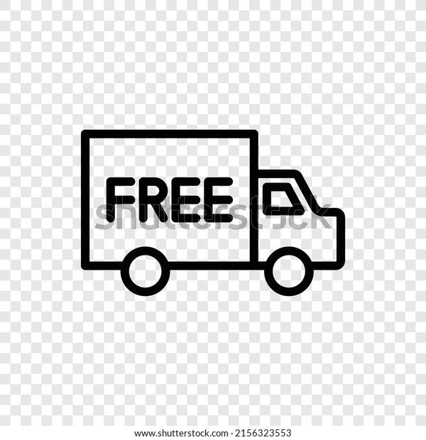 Free delivery simple icon vector. Flat design.\
Transparent grid.ai